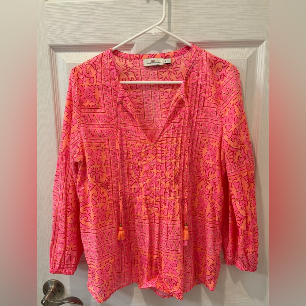 Vineyard Vines Pink and Orange Blouse
